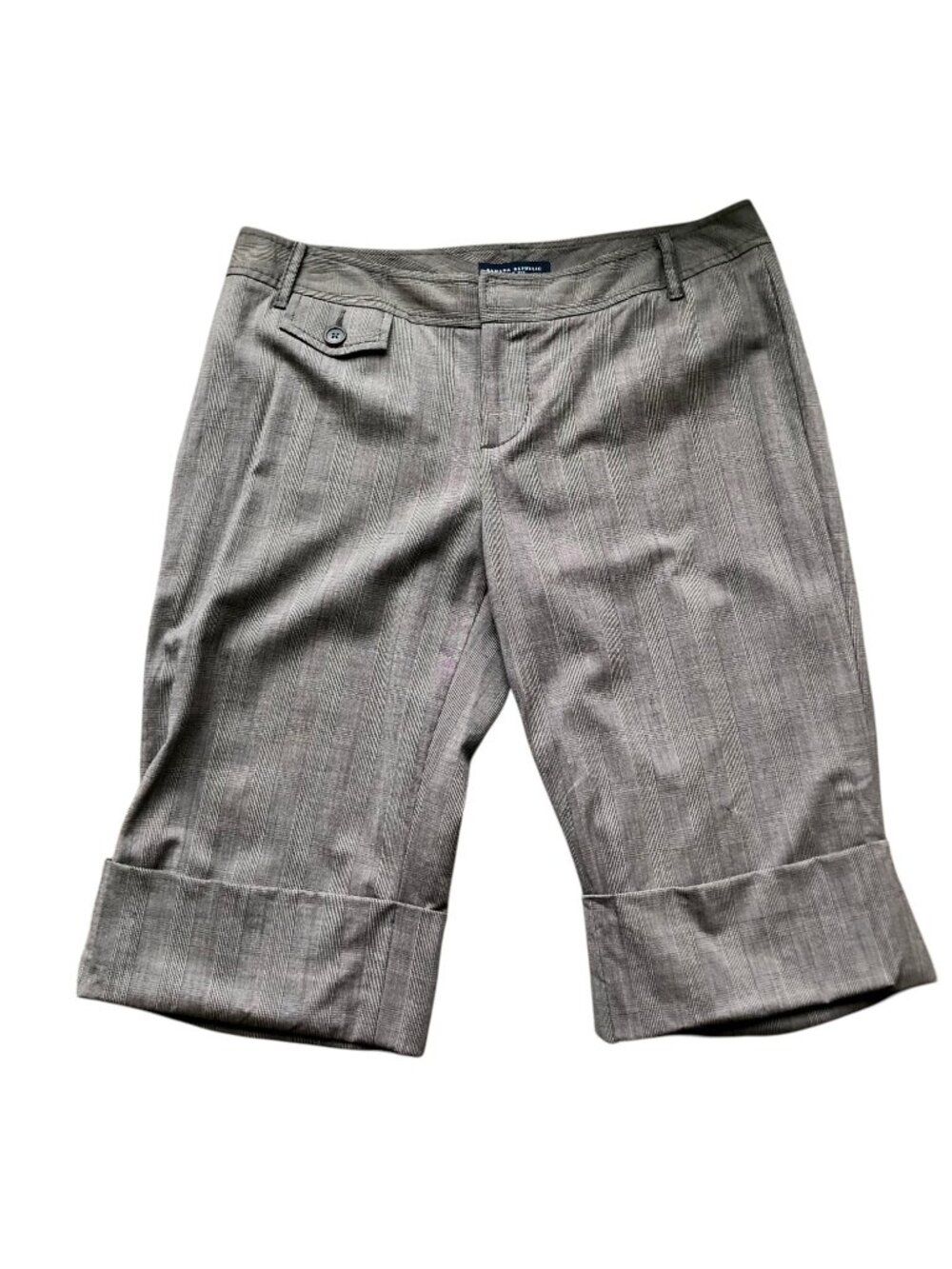 Banana Republic Trouser Shorts Wool Mid Rise Plaid Brown (10)